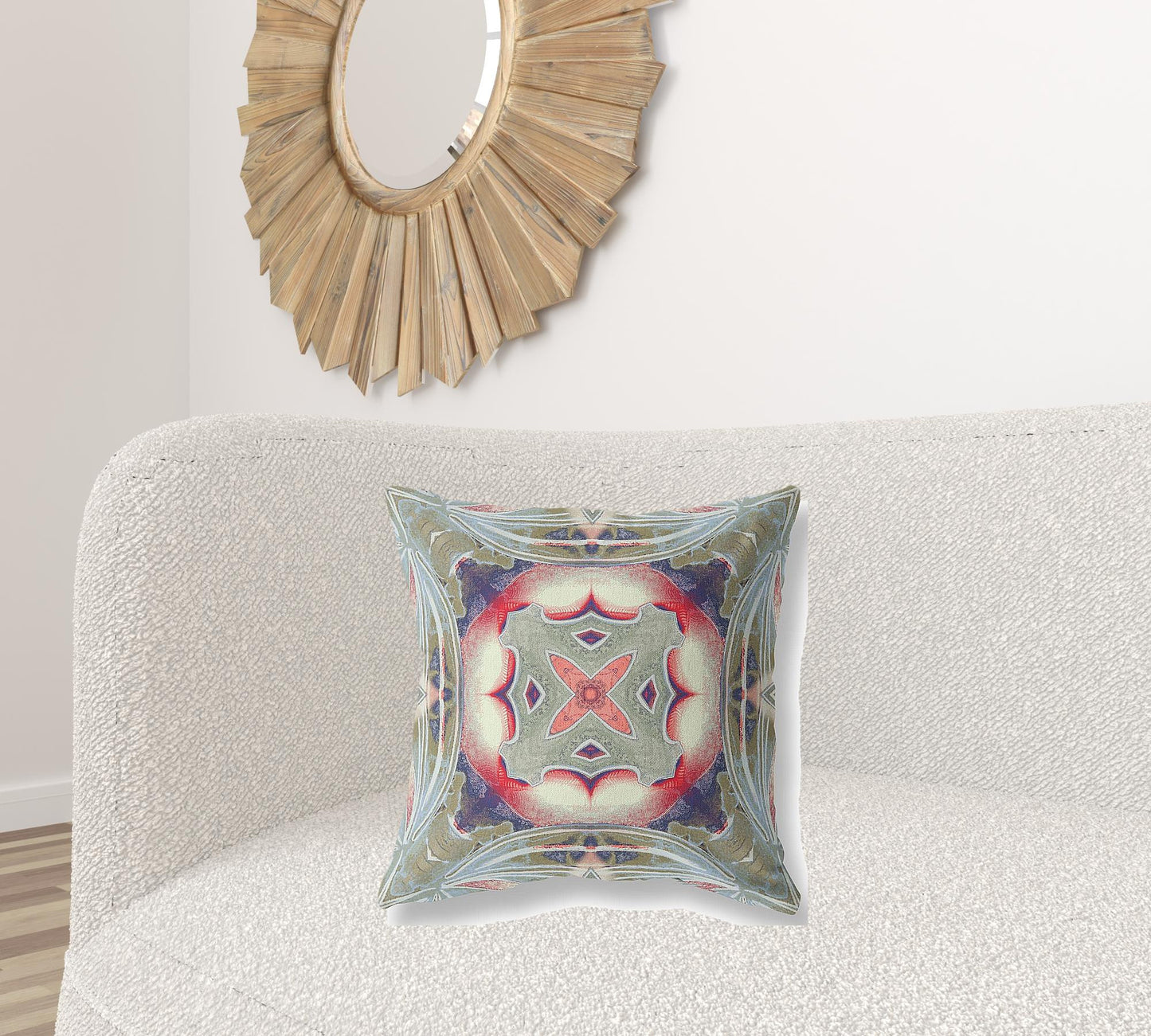 Sage Pink Geo Tribal Suede Pillow