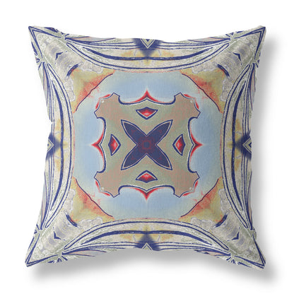 Navy Sage Geo Tribal Suede Pillow