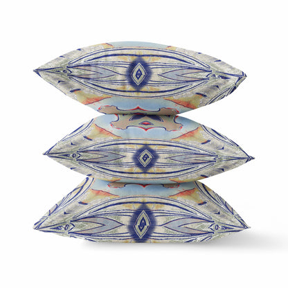 Navy Sage Geo Tribal Suede Pillow