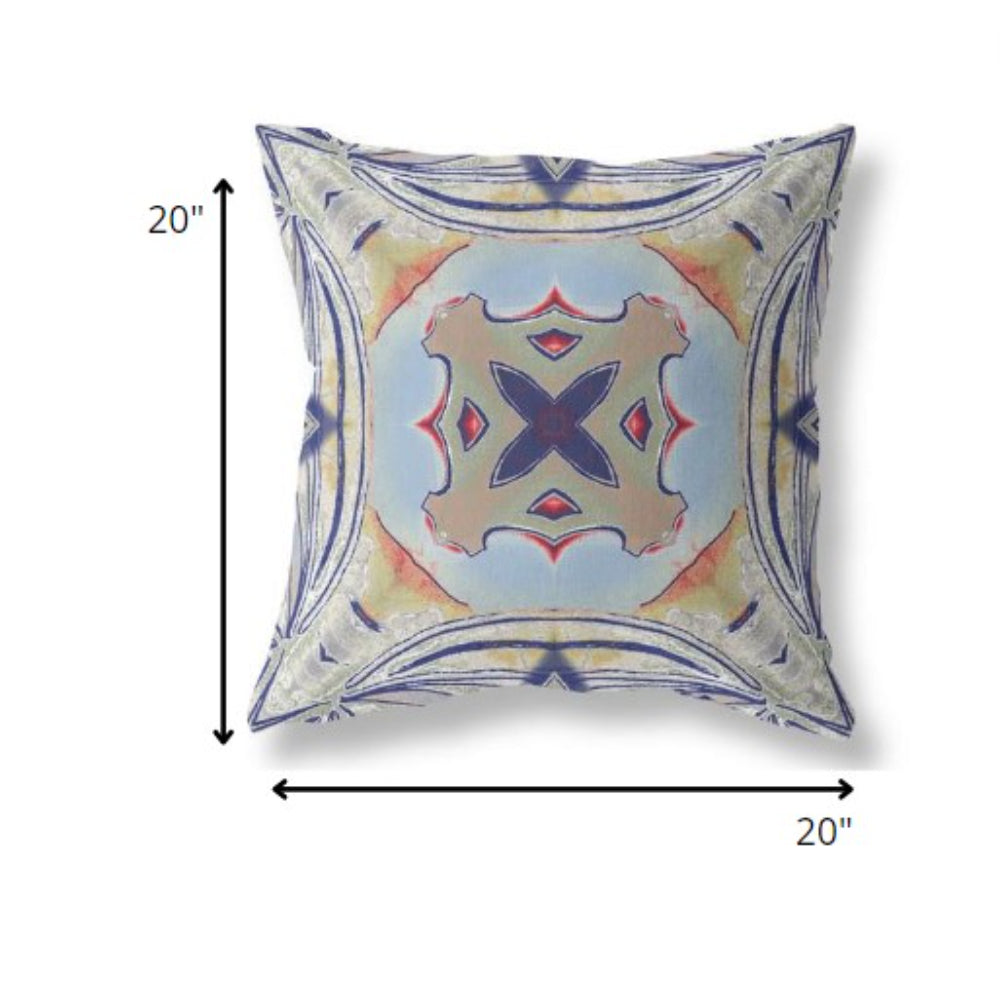 Navy Sage Geo Tribal Suede Pillow