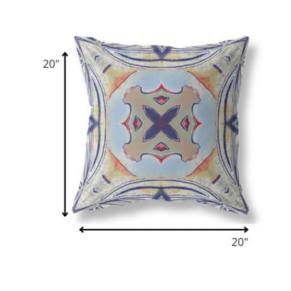 Navy Sage Geo Tribal Suede Pillow