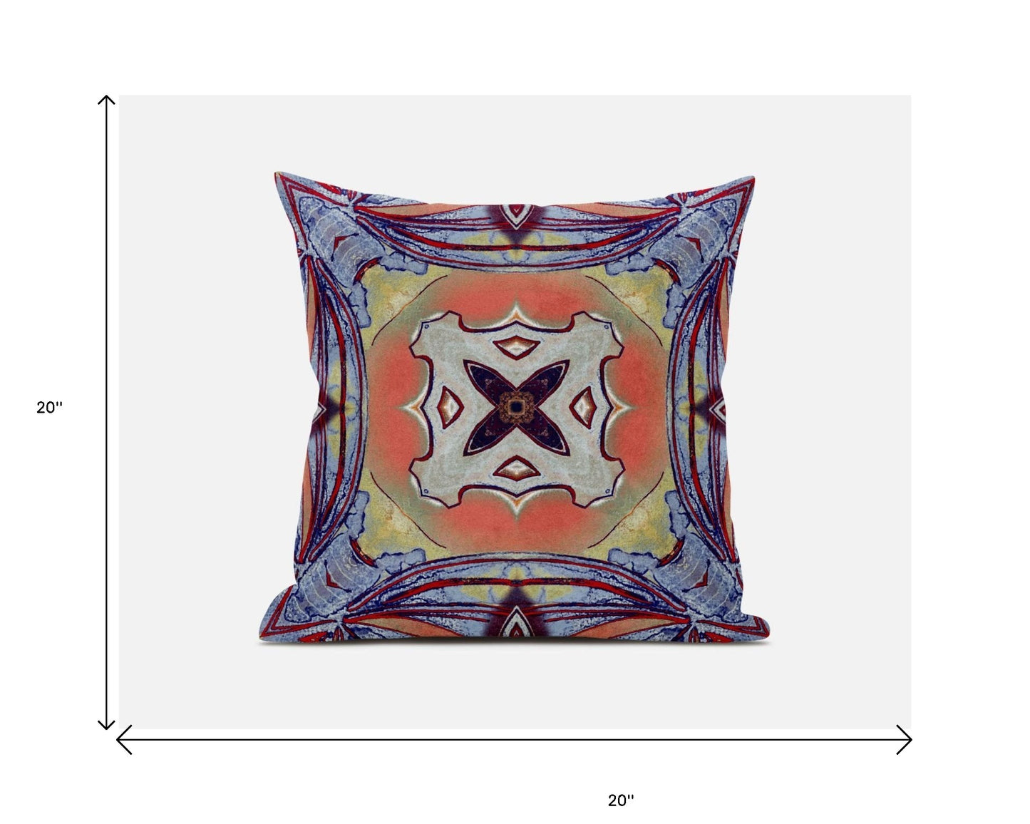 Purple Orange Geo Tribal Suede Pillow
