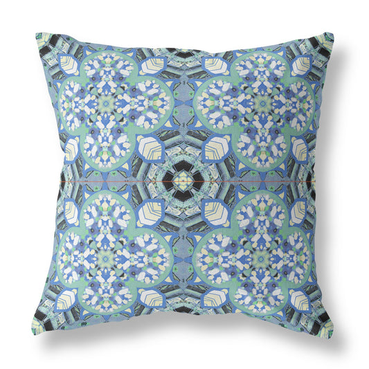 Sapphire White Cloverleaf Boho Suede Pillow
