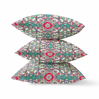Gray Pink Cloverleaf Boho Suede Pillow