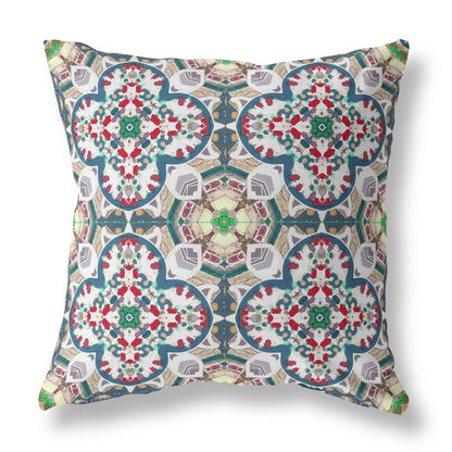 Green White Cloverleaf Boho Suede Pillow