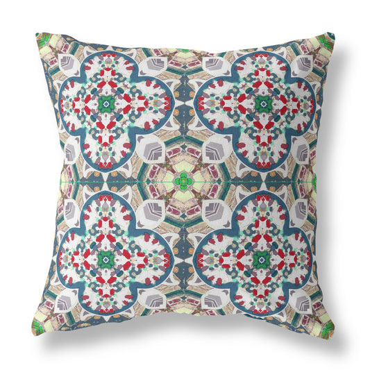 Green White Cloverleaf Boho Suede Pillow