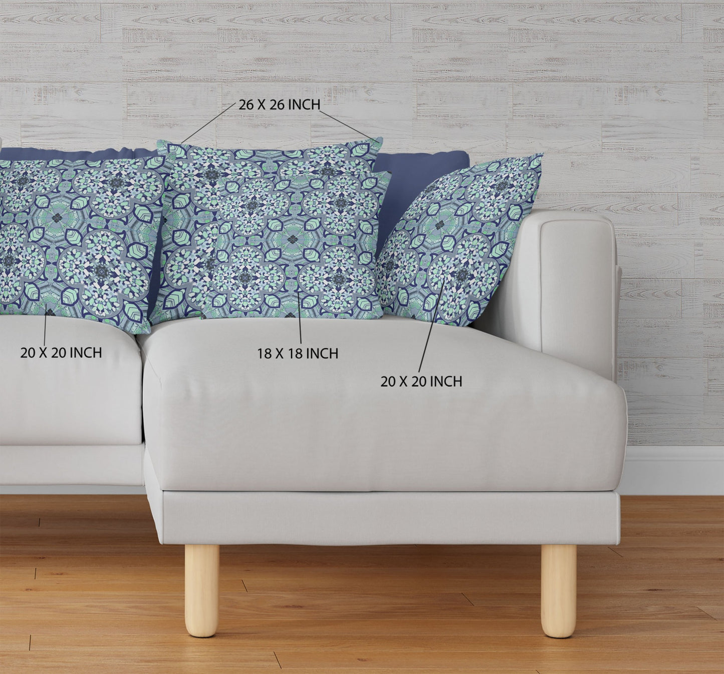 Blue Aqua Cloverleaf Boho Suede Pillow