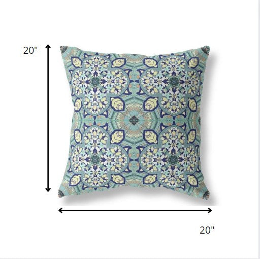Green Cream Cloverleaf Boho Suede Pillow