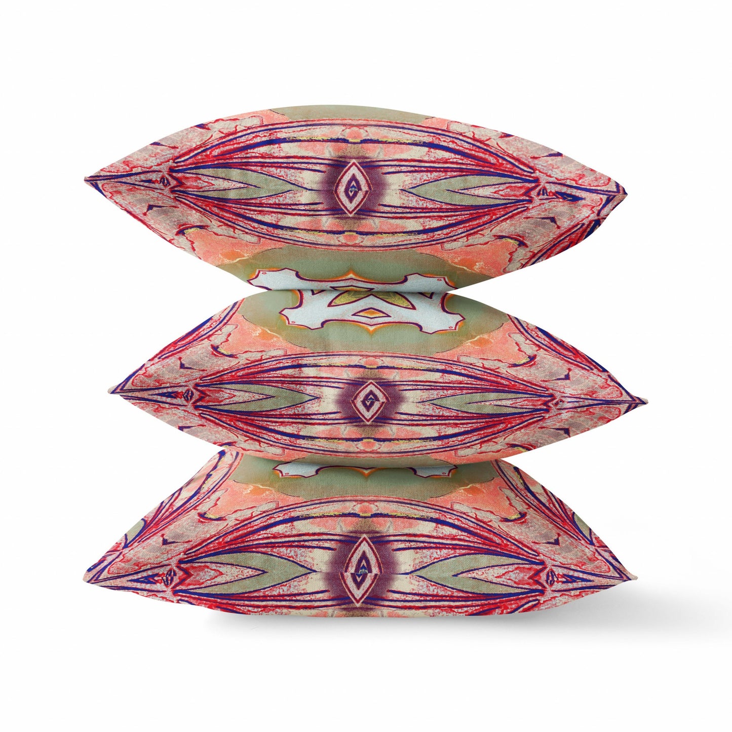 Magenta Green Geo Tribal Suede Pillow