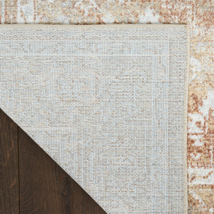 Nourison Astra Rust & Multicolor Pet Friendly Machine Washable Rug - Corner