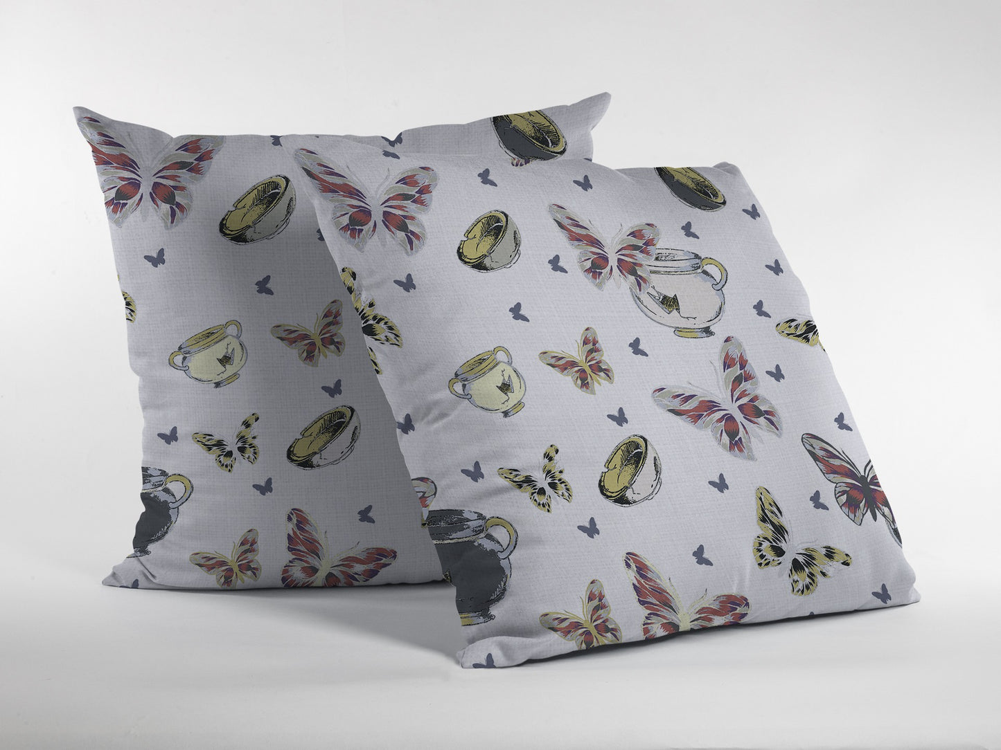 White Butterflies Suede Pillow