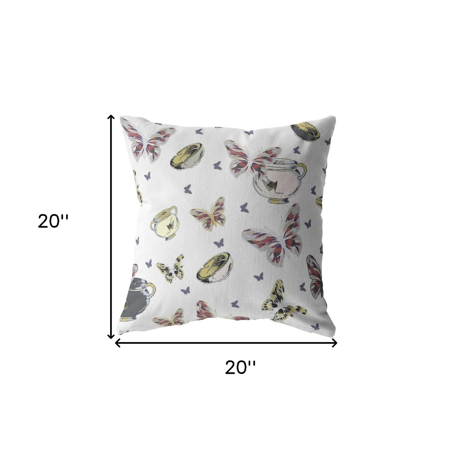 White Butterflies Suede Pillow