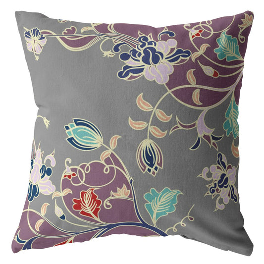 Orange Red Garden Suede Pillow