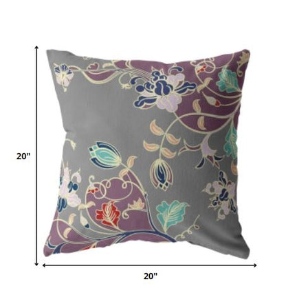 Orange Red Garden Suede Pillow