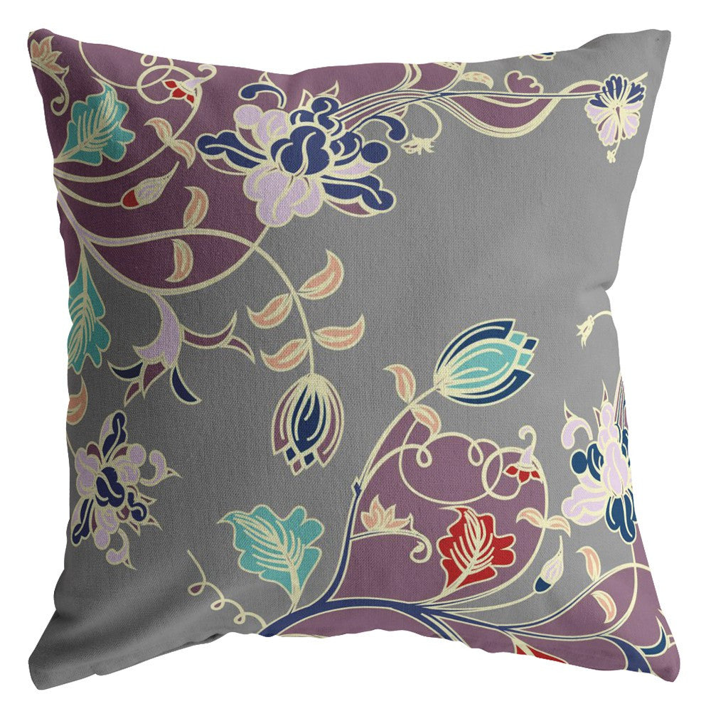 Orange Red Garden Suede Pillow
