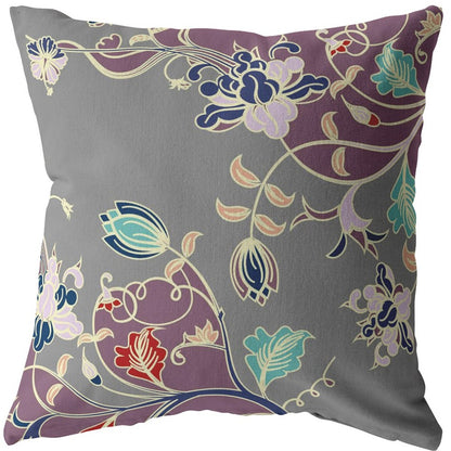 Orange Red Garden Suede Pillow