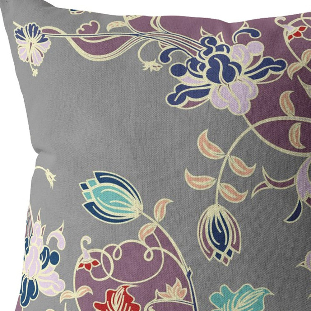 Orange Red Garden Suede Pillow
