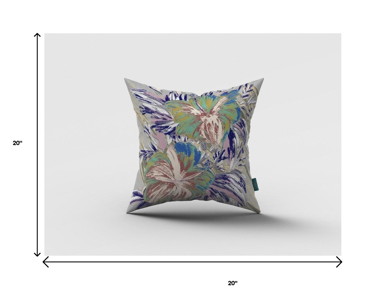Lilac Green Hibiscus Suede Pillow