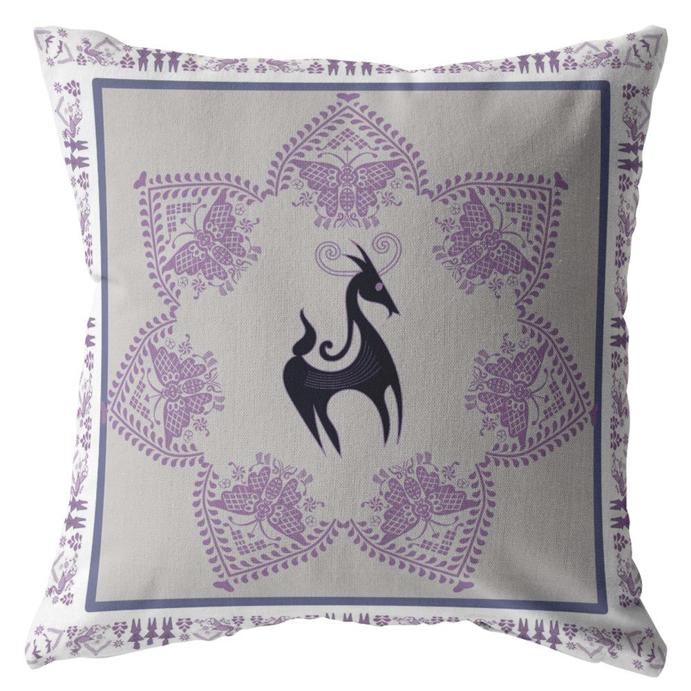 Gray Purple Suede Pillow