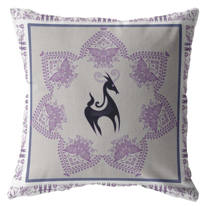 Gray Purple Suede Pillow