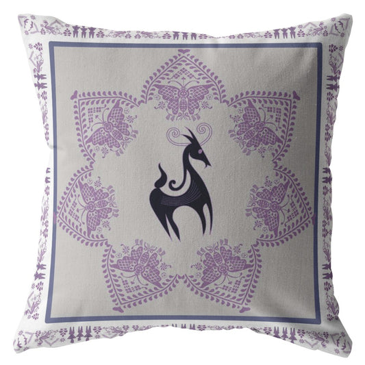 Gray Purple Suede Pillow