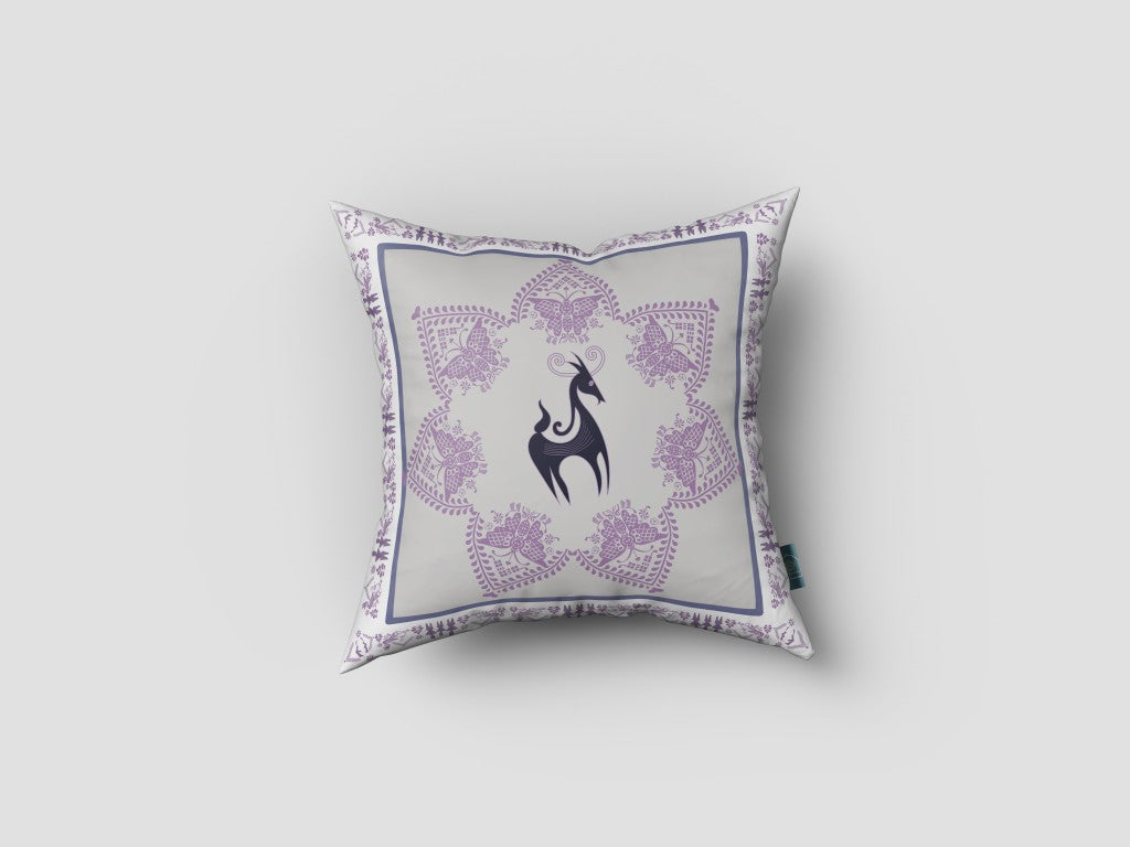 Gray Purple Suede Pillow