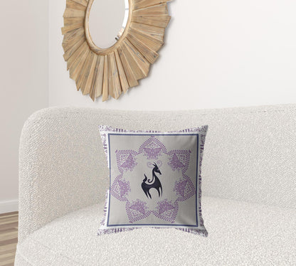 Gray Purple Suede Pillow