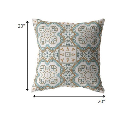 Blue Orange Mandala Suede Pillow