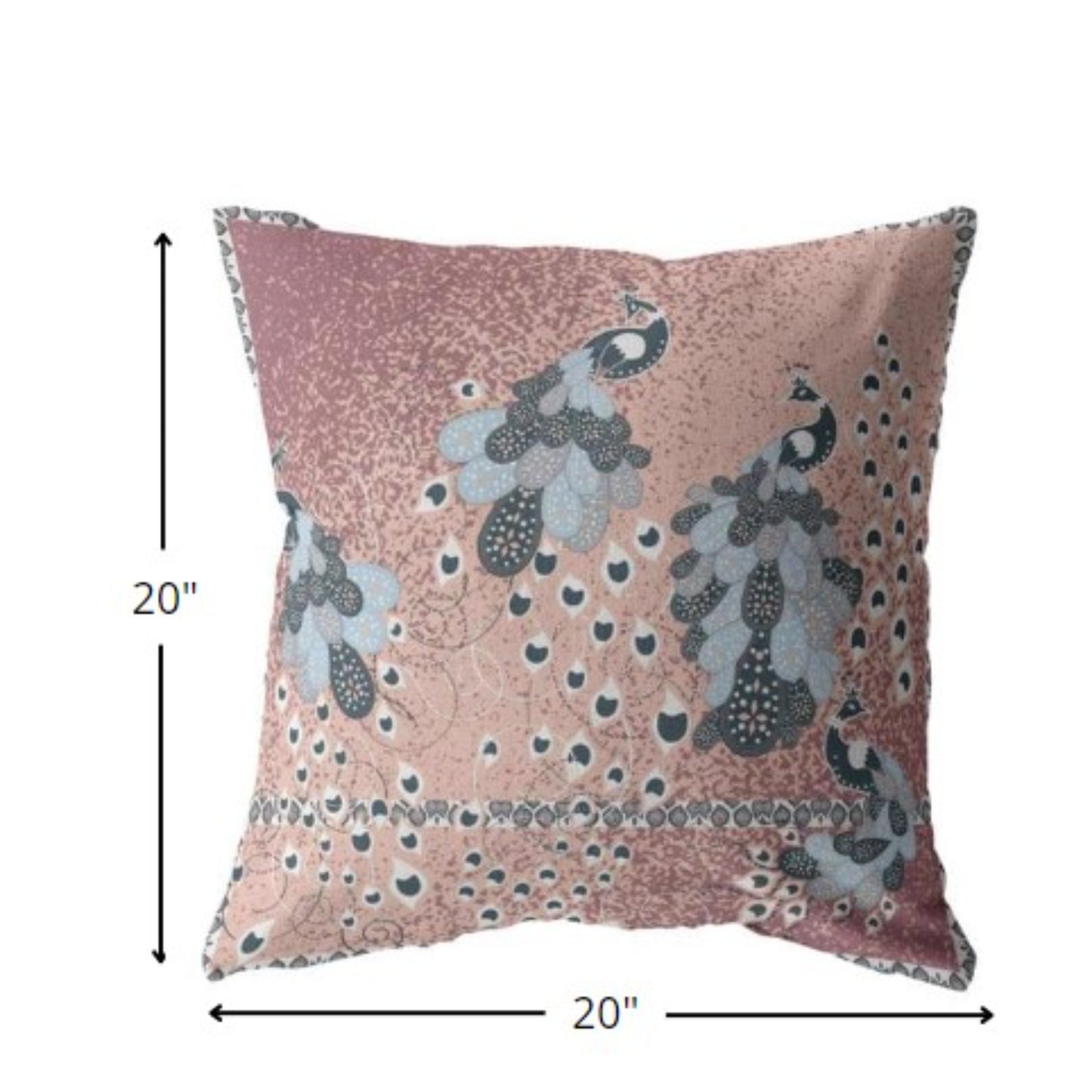 Dusty Pink Boho Bird Suede Pillow