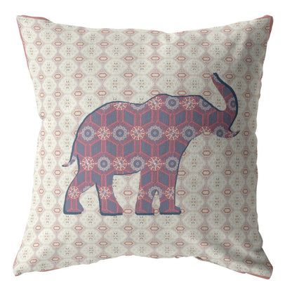 Magenta Elephant Suede Pillow