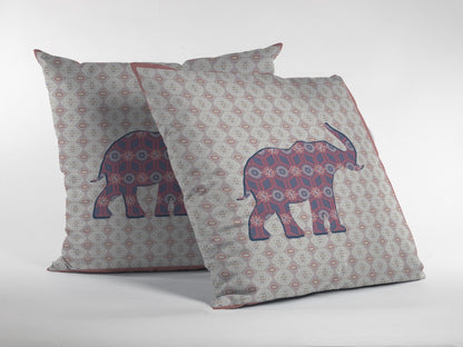 Magenta Elephant Suede Pillow