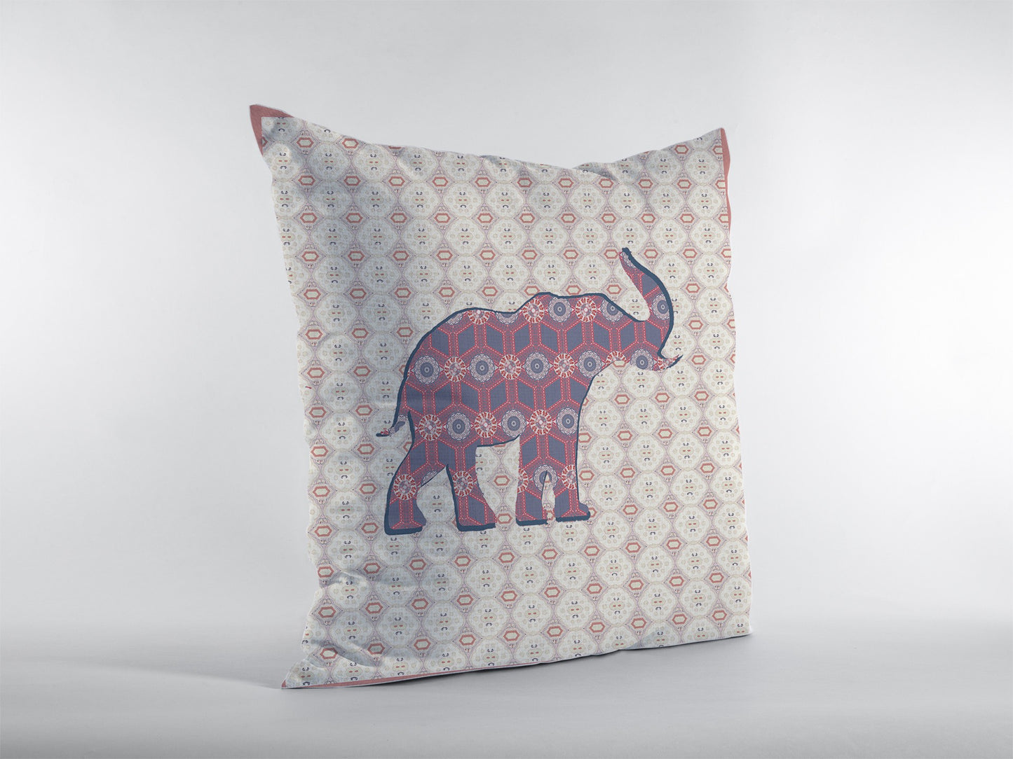 Magenta Elephant Suede Pillow