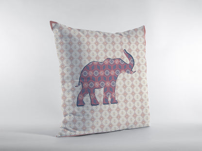 Magenta Elephant Suede Pillow