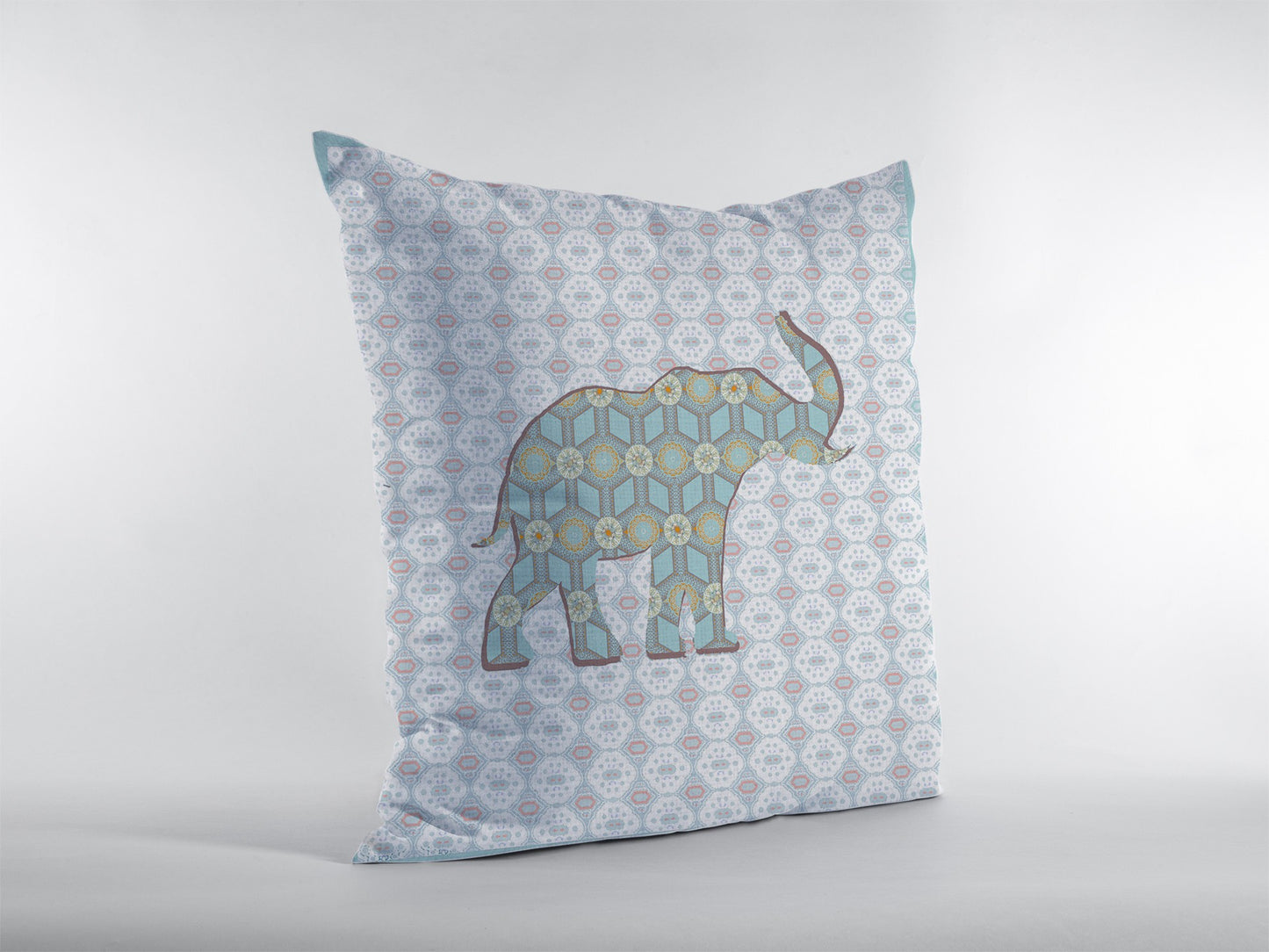Blue Elephant Suede Pillow