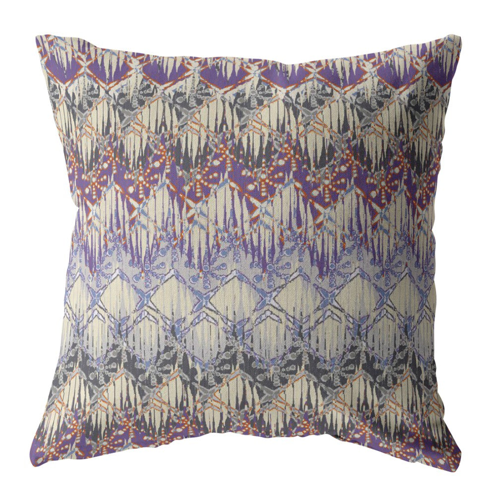 Magenta Cream Hatch Suede Pillow