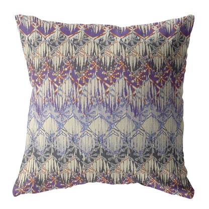 Magenta Cream Hatch Suede Pillow