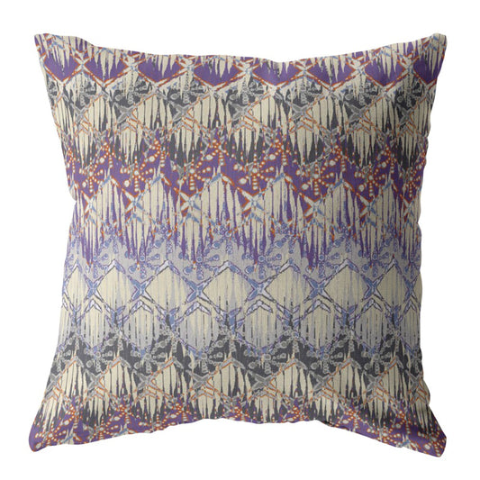 Magenta Cream Hatch Suede Pillow