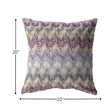 Magenta Cream Hatch Suede Pillow