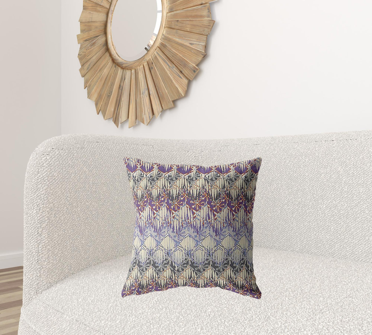 Magenta Cream Hatch Suede Pillow