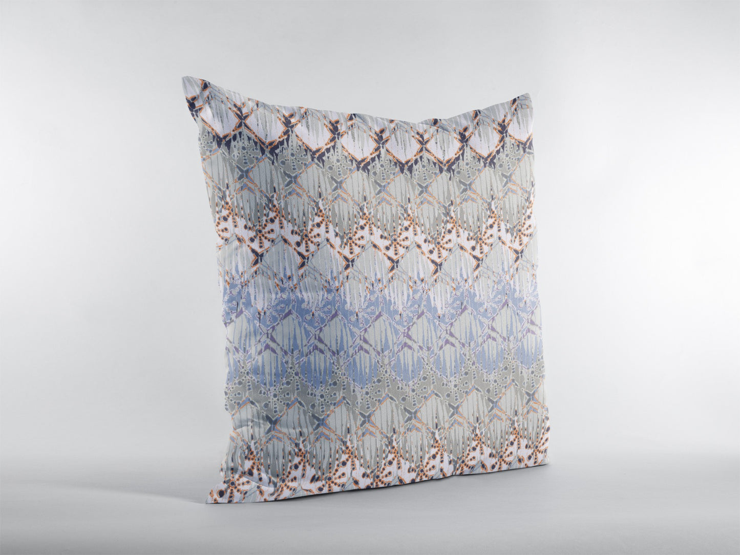 Orange Gray Hatch Suede Pillow