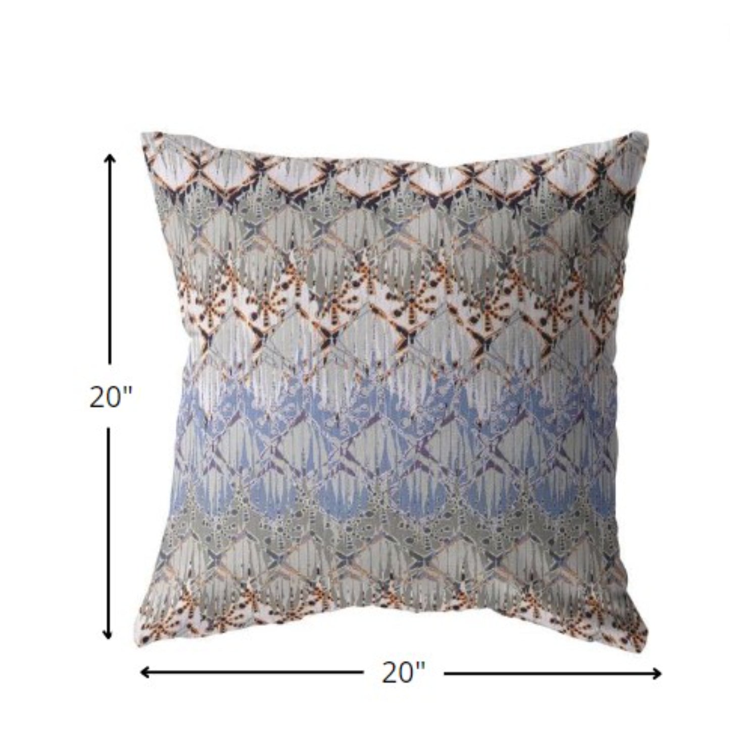 Orange Gray Hatch Suede Pillow