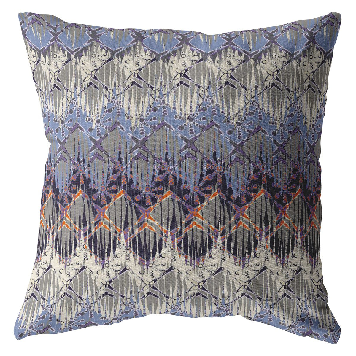 Blue Gray Hatch Suede Pillow
