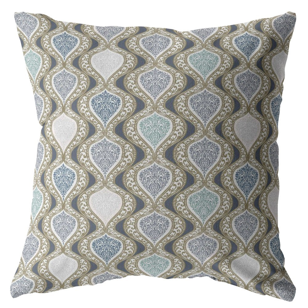 Gray Ogee Suede Pillow