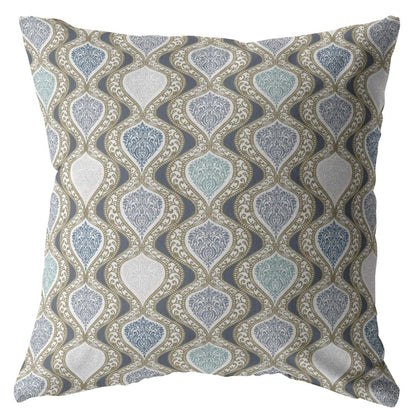 Gray Ogee Suede Pillow