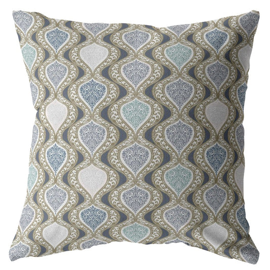 Gray Ogee Suede Pillow