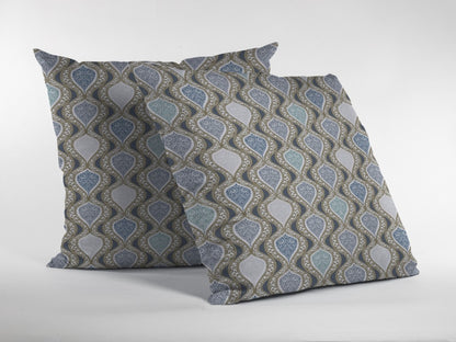Gray Ogee Suede Pillow
