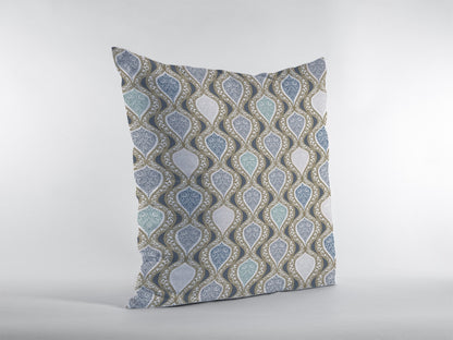 Gray Ogee Suede Pillow
