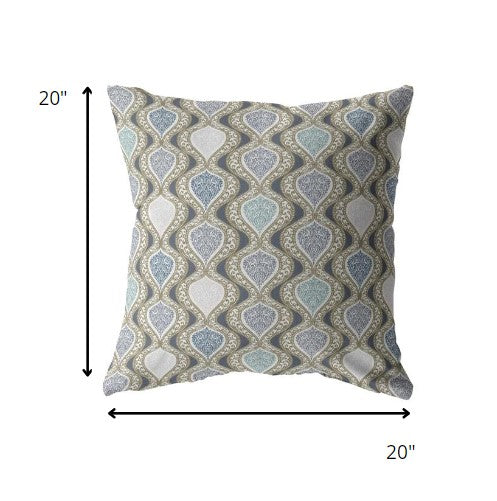 Gray Ogee Suede Pillow