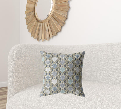 Gray Ogee Suede Pillow