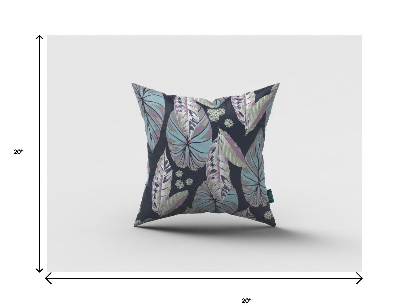 Blue Purple Tropical Leaf Suede Pillow